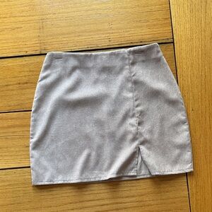 Women's Neutral Beige Mini Skirt with Front Slit size 10 like new condition